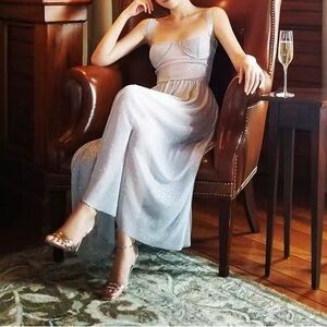 MAJORELLE Shimmering Silver Dress